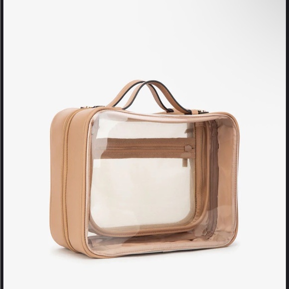 Calpak Transparent Cosmetic Case in Carmel 
11.25" x 9" x 5.75" - Picture 1 of 13